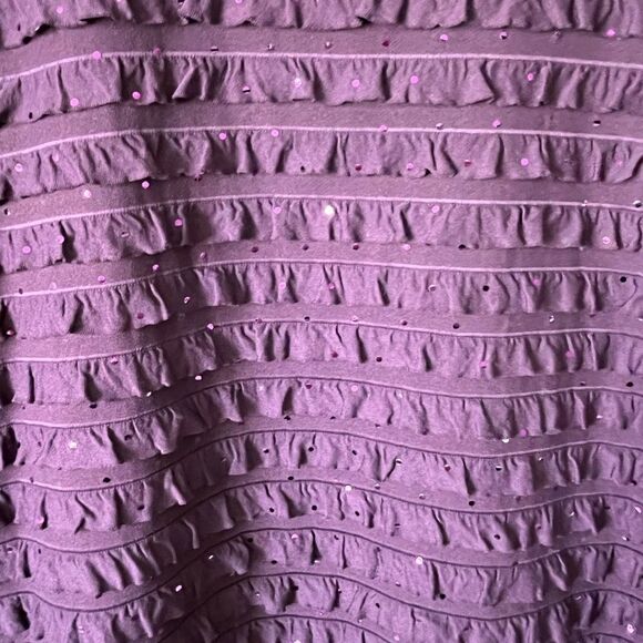 Women’s sheer Purple Textured Women's Top with rhinestones whimsy goth L - Picture 3 of 6